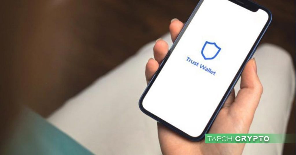 Ví Trust Wallet trên một chiếc điện thoại iPhone của Apple.