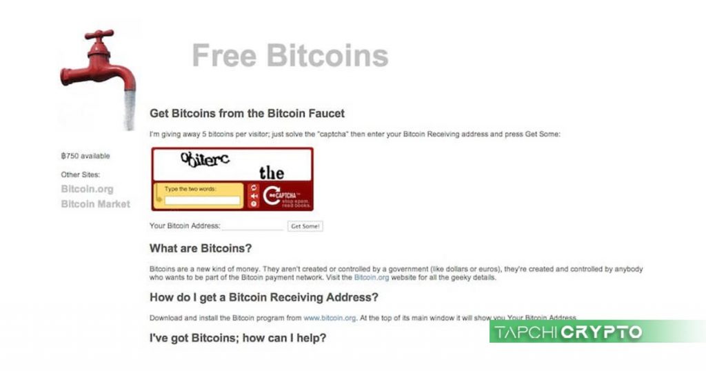 Giao diện của một website giải mã captcha để nhận Bitcoin miễn phí.